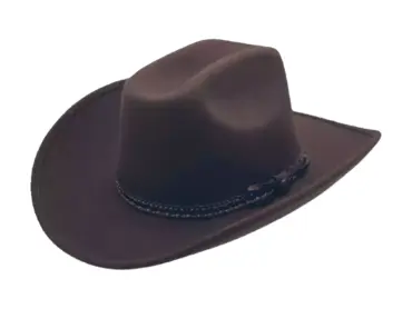 Westernhut Montana in Schwarz mit Bridée-Krempe und Lederhutban