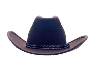 Westernhut Montana in Schwarz mit Bridée-Krempe und Lederhutban