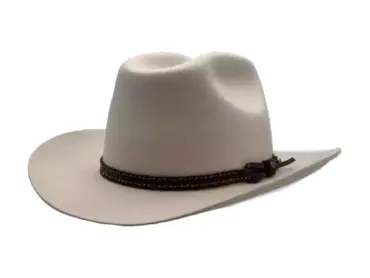 Westernhut Desperado Hellbeige mit Lederhutband in Braun