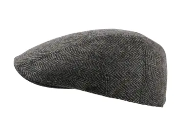 Schiebermütze Johnny Wolle – Fischgrätmuster in Taupe, Marine, Olive & Anthrazit